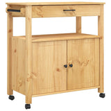 Kitchen Trolley MONZA 84x40x88.5 cm Solid Wood Pine 376106