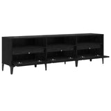 TV Cabinet Black Oak 150 x 30 x 45 cm Engineered Wood and Iron 879485