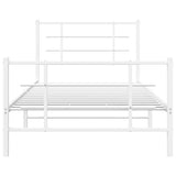 Metal Bed Frame without Mattress with Footboard White 107x203cm 355624