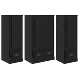 Highboard with Drawer 3 pcs Black Oak Engineered Wood 3402673