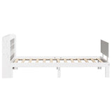 Bed Frame with Headboard without Mattress White 75x190 cm Small Single 3306812