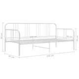 Sofa Bed Frame without Mattress White Metal 90x200 cm 324750