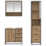Bathroom Furniture Set 3 pcs Artisan Oak Engineered Wood 3402522