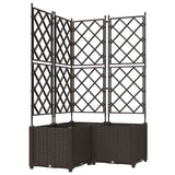 Garden Planter 3 pcs Brown 80 x 80 x 143 cm PP 42002818