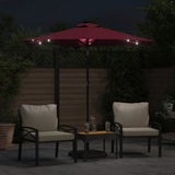 Garden Parasol with LEDs and Steel Pole Bordeaux Red 225x225x212cm 4005070