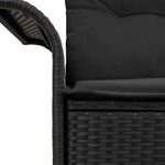 Garden Sofa with Cushion Black 141 x 62 x 69cm Poly Rattan 42006701