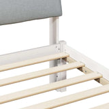 Bed frame White and light grey 180 x 200 cm Solid pine wood 3394337