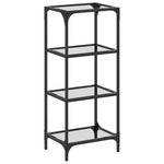 ZNTS Storage Rack with Transparent Glass Top 40x30x95 cm Steel 846038