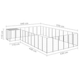 Dog Kennel Silver 19.36 m Steel 3082245