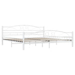 ZNTS 285306 Bed Frame White Metal 200x200 cm