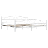 ZNTS 285306 Bed Frame White Metal 200x200 cm