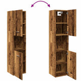 Bathroom Hanging Cabinet Old Wood 30x30x130 cm Engineered Wood 856221