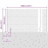 Welded Wire Fence 100 x 1.6 m Hot-Dip Galvanised Steel 3337085