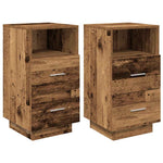 ZNTS Bedside Cabinets 2 pcs with 2 Drawers Old Wood 36x36x68 cm 858593