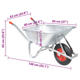 Wheelbarrow 90 L 150 kg Galvanised Steel and Plastic 4013467