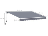 Manual Retractable Awning, size -Grey T3398P310366
