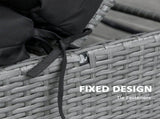 Set of 2 Sun Lounger Cushions, Replacement Cushions for Rattan Furniture with Ties, 196 x 55 cm, T3398P315895