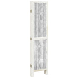 Room Divider 6 Panels White Solid Wood Paulownia 358681