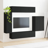 TV Wall Cabinet Set 6 pcs Black 3408953