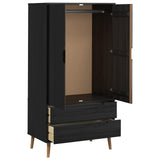 Wardrobe MOLDE Black 90 x 55 x 175 cm Solid Pine Wood 42020940