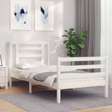 Bed Frame without Mattress White 90x200 cm Solid Wood 3194687