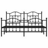 Metal Bed Frame without Mattress with Footboard Black 160x200cm 353460