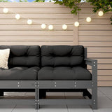 Garden Corner Sofa Grey Solid Wood Pine 825501