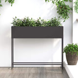 Raised Garden Planter Black 100 x 26 x 82 cm Steel 865876