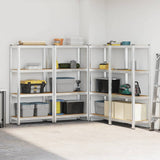 4-Layer Storage Shelves 4 pcs Silver Steel&Engineered Wood 3307579