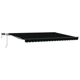 Retractable Awning Manual Black 400 x 300 cm Fabric 3330596