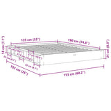 Bed Frame Oak Solid oak wood Double Rectangle Rustic Durable 3324131