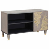 TV Cabinet with Shelf Grey 80 x 33 x 46 cm Solid Mango Wood 4018787