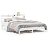 Bed Frame without Mattress White 150x200 cm King Size Solid Wood Pine 3306886