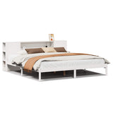Bookcase Bed without Mattress White 200x200 cm Solid Wood Pine 3321549
