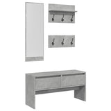 4 Piece Hallway Furniture Set Concrete Grey Engineered Wood 847922