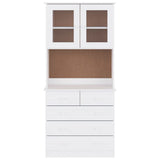 Highboard ALTA White 77x35x165 cm Solid Wood Pine 3187780