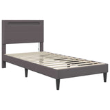 Bed Frame with LED Strip Lights Grey 90 x 190 cm Faux Leather 3415282