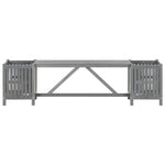 ZNTS Garden Bench with 2 Planters 150cm Solid Acacia Wood Grey 311823