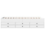 Daybed with Drawers without Mattress White 75x190 cm Small Single 3280888