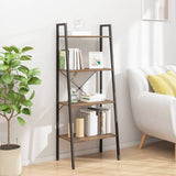 4-Tier Standing Shelf Dark Brown and Black 56x35x140 cm 336365