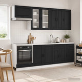 Kitchen Unit PORTO 8 pcs Black Engineered Wood 3438174