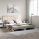Bed Frame without Mattress with Headboard 200x200 cm Solid Wood 3281555