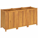 Garden Planter with Liner 150x50x75 cm Solid Wood Acacia 366446
