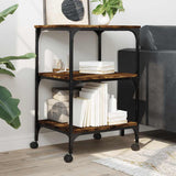 Printer Stand 3-Tier Smoked Oak 50x41x75 cm Engineered Wood 842288
