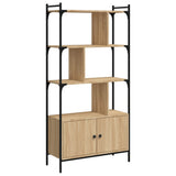 Bookcase with Doors Sonoma Oak 76.5x30x154.5 cm Engineered Wood 833349