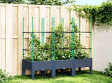Garden Planter with Trellis Blue Grey 120x40x142.5 cm PP 367956