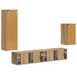 TV Cabinet Set Wall-mounted 4 pcs Artisan Oak Engineered Wood 3409014