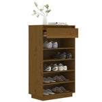 Shoe Cabinet Honey Brown 60x34x105 cm Solid Wood Pine 813553
