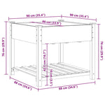 Garden Planter Beige 90 x 90 x 76.5 cm Solid fir wood 42006578