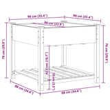 Garden Planter Beige 90 x 90 x 76.5 cm Solid fir wood 42006578